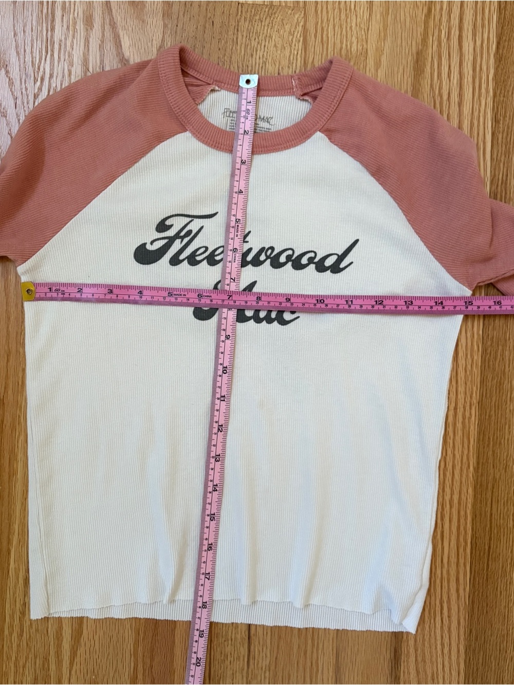 Fleetwood Mac Raglan Long Sleeve Tee - Cream & Dusty Rose - Picture 5 of 7